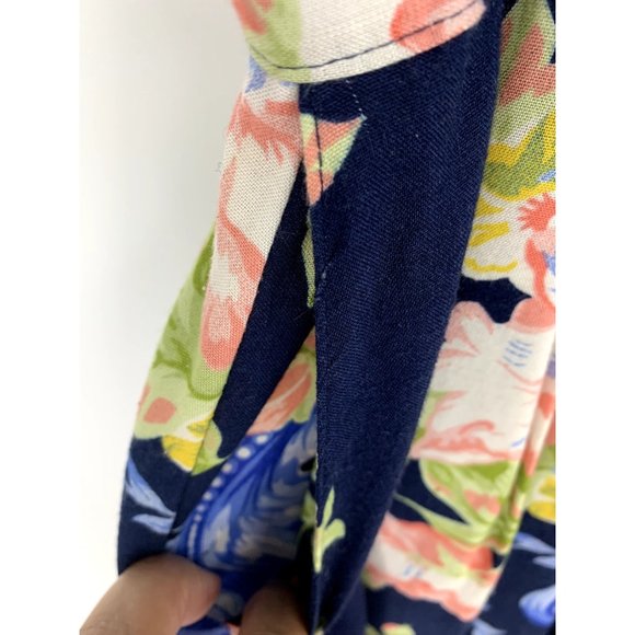 Vintage Worthington Women's Blue Floral Pleated Midi Skirt with pockets Size 10 - Picture 4 of 11